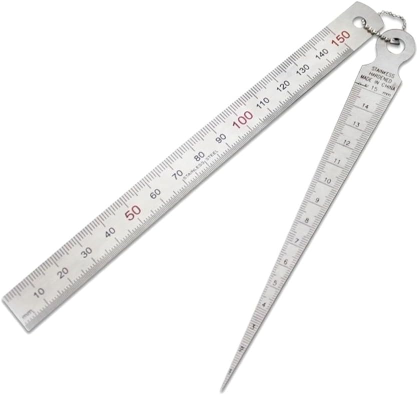 Depth Ruler Feeler Accurate Gap Gauge Stainless Steel Support Inch and Metric System Welding Gauge Measuring Tool(Silver)