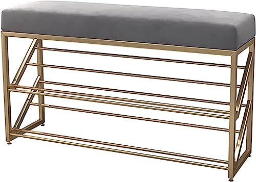 Banco para el final de la cama con zapatero integrado para organizar el dormitorio moderno