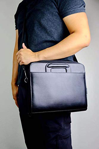 Nufazes Portfolio 3 Ring Binder Organizer- Padfolio Briefcase With Retractable Handle And Zippered File Divider #TOP6