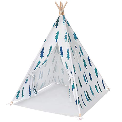 MECHHRE Tente de Jeu en Coton Tipi pour Enfants 100% Naturel (Modèle d'arbre de Noël)