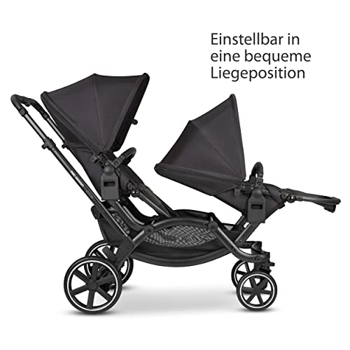 ABC Design Geschwisterkinderwagen Zoom - Zwillings- & Geschwisterwagen - inkl. 2x Buggy Sportsitz - Radfederung & höhenverstellbarer Schieber (ink)