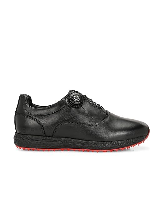 Golf Shoe | Light Weight | Waterproof | Black/Brown | Golf Shoe with Button Type LACE UP