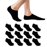 NARCISO 12 Paia Calzini Uomo Corti Cotone, Calzini Donna Unisex Traspiranti e Resistenti, Fantasmini Uomo Cotone Si Adattano Perfettamente Grazie alla Presenza di Elastane (Nero, 43-46)