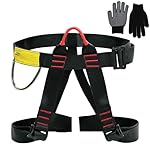 Nizirioo Arnés De Escalada Con Guantes, Cinturones...: 🧗‍♂️【Material】: Arnés De Escalada contra caídas está hecha de poliéster. Arnés De Escalada todas las conexiones y correas, son muy resistentes y con extremos reforzados para proteger su seguridad en todo momento, lo cual es duradero y resistente. Cin...