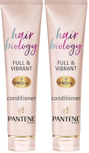Image of Pantene Hair Biology Full and Vibrant Volumising And Repairing Hair Conditioner For Fine, Thinning, Dull, Coloured Hair With Lotus Flower, Omega 9, 160 ml (Pack of 2)