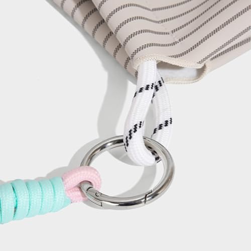 Women's Drawstring Striped Casual Shoulder Bag,Large Capacity Vegan Leather Purse,Top Rope Handle Tote for Work Daily3