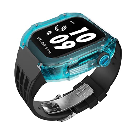 Kit modification Apple Watch 45 mm boîtier transparent bracelet silicone pour Series 8 7 44mm