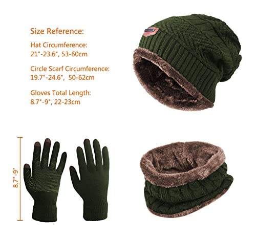 Image of Winter Beanie Scarf for Boys Girls (5-12 Years) Hats Circle Scarf Kids Slouchy Skull Cap
