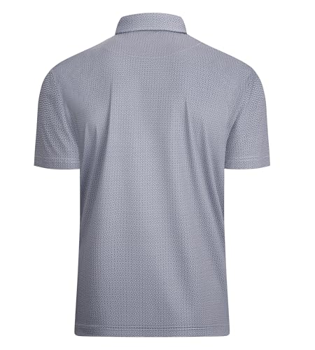 Alex Vando Mens Golf Shirt Moisture Wicking Classic Print Golf Shirts for Men