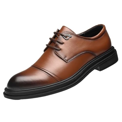 Men's Breathable Leather Oxford Dress Shoes Lace Up Comfortable Business Casual Loafers
