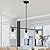 Yarlkav Kitchen Island Lighting, 3 Lights Linear Chandeliers Rectangle Pendant Light Fixtures for Dining Room Farmhouse Hanging Light with Glass Shades(Black)