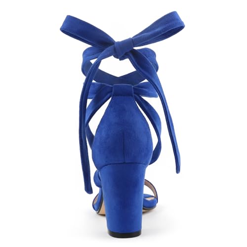 Image of JOY IN LOVE Women's Lace Up Heels 3 Inch Chunky Block Heel Strappy Sandals