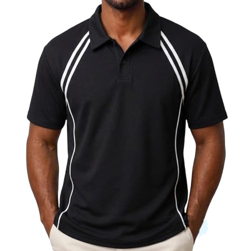 Polo d'été pour homme en coton respirant à manches courtes