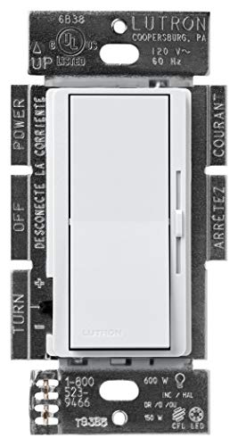 Lutron Diva LED+ Dimmer for Dimmable LED, Halogen and Incandescent Bulbs | Single-Pole or 3-Way | DVSCCL-153P-PD | Palladium