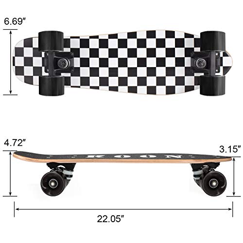 Image of KO-ON Skateboard Complete Skateboards 22 Inch Mini Cruiser Skateboards for Beginners Kids Boys and Girls