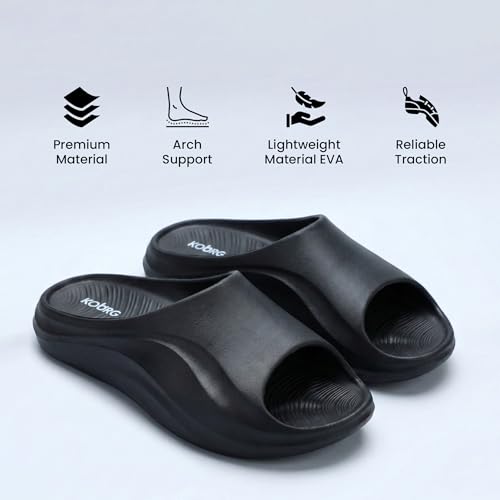 Image of KOBURG Milan Slides for Men| Stylish Trending | Comfortable | Super soft | Lightweight | EVA Sole | Casual Slider | Slippers | Flip Flops for Men KF-484