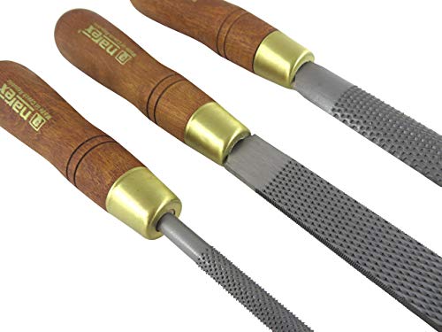 Narex 854252 3 Piece Set Fine Cut Round Rattail, Half Round and Rectangular 200 mm Cabinetmaker Wood Rasp - Image 3