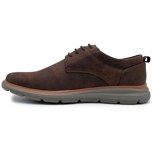 Mens EGLON Oxford, Lightweight Lace Up Sneakers, Casual Perforated Leather Shoes, Comfortable Everyday Wear (Sizes 8-12)3