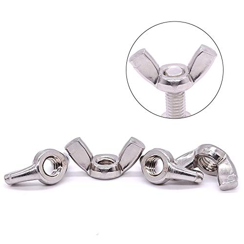 Image of M10 x 1.5mm (20 PCS) Stainless Steel Wing Nuts Butterfly Nuts, 304 Stainless Steel 18-8, Full Thread, Bright Finish