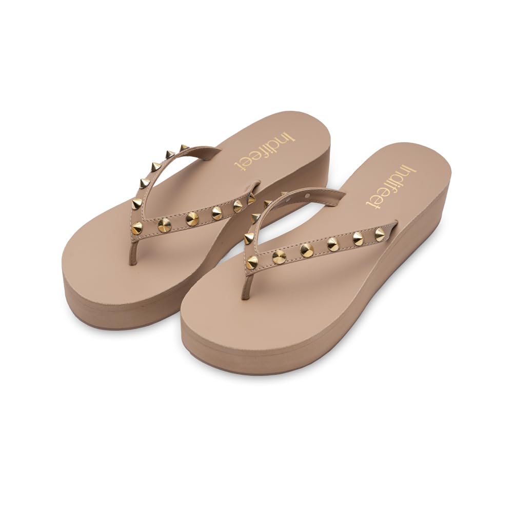 Indifeet - platform heel sandals for women, womens stylish platforms heels, womens latest flatforms wedges, woman comfortable flatform sandal, ladies wedge footwear, beige (B0D37ZMSSD) Amazon Price History, Amazon Price Tracker