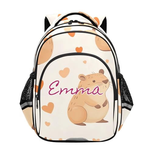 Sac à dos d'école 17 pouces grand confort avec motif Capybara mignon