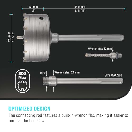 Image of BINOTA 125 mm (4-15 /16 inch) Concrete Hole Saw with SDS-MAX Shank