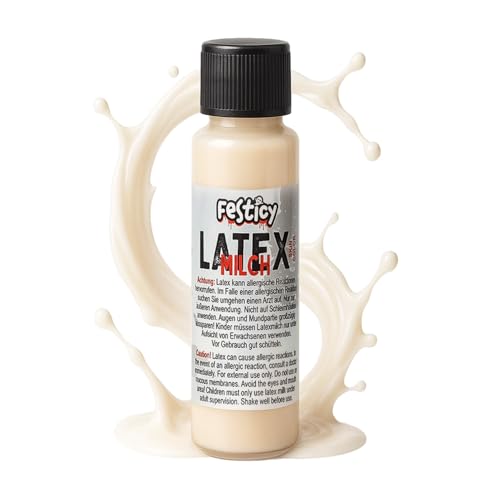 Festicy Latex Halloween Milch 30 ml in Hautfarbe I Latex Schminke für Halloween I Realistische Halloween Narben und Halloween Wunden Latex I kompatibel mit Festicy Kunstblut Halloween und Scar wax