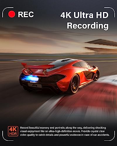 Jansite 4K Dashcam Rétroviseur avec Écran Tactile IPS 10''Caméra Miroir Avant et Arrière Dashcam Voiture avec IP69 Caméra Arrière Gratuite WDR Capteur G – vue 8