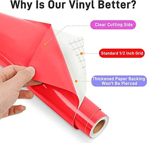 Vinyle permanent rouge pour Cricut à forte adhérence et échenillage facile - 5