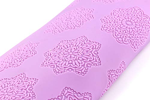 Tapete de renda de silicone com estampa de flocos de neve HiParty para artesanato em açúcar, molde d