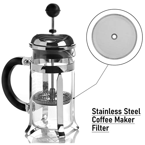 Prasacco 6 Pieces French Press Filter Screen, 4 Inch Stainless Steel French Press Coffee Filter Mesh Reusable French Press Replacement Filter Screen For French Press Coffee Makers And Tea Machines #TOP3