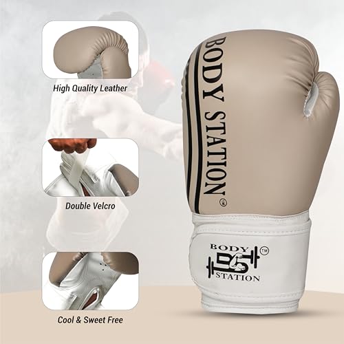 Image of Boxing Gloves - Faux Leather Training Gloves with Hook and Loop Velcro Closure for Long-Lasting Strength and Durability