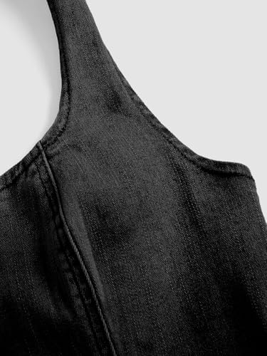 SHENHE Women's Denim Tops Y2K Halter Button Up Strapless Jean Vest Western Going Out Crop Top3