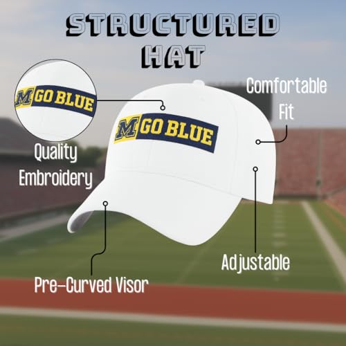 Gorra Ajustable Oficial Michigan University Go Blue Blanca miniatura 4