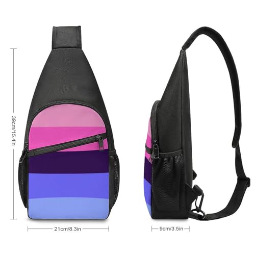 Chest Bag Organizer, Comfortable Shoulder Backpack,Lgbt Pride Flag Omnisexual Crossbody Bag with Detachable Key Clip and Adjustable Strap for Men Women Outdoor Sports2