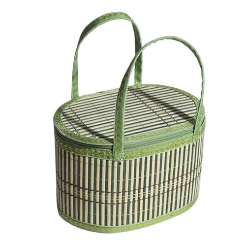 Sac à provisions réutilisable Panier à provisions en rotin chinois rétro fait à la main en bambou vintage for courses, pique-nique, articles divers, boîte de rangement, cadeau tissé classique