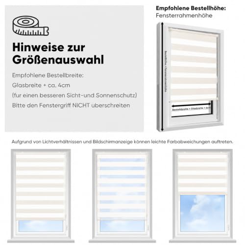 Sekey Doppelrollo Klemmfix ohne Bohren für Fenster – Ansicht 2