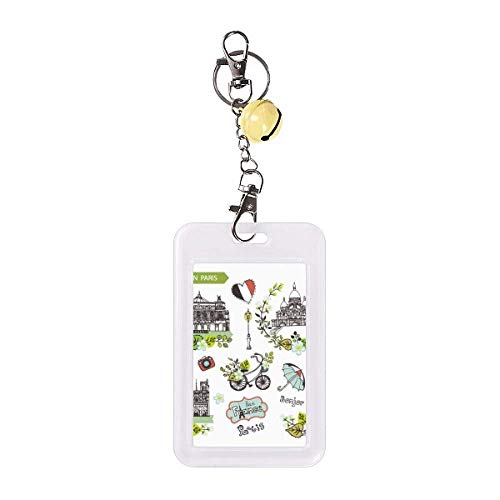 Funda para tarjetas de crédito con diseño graffiti de París y clip de protección amarillo