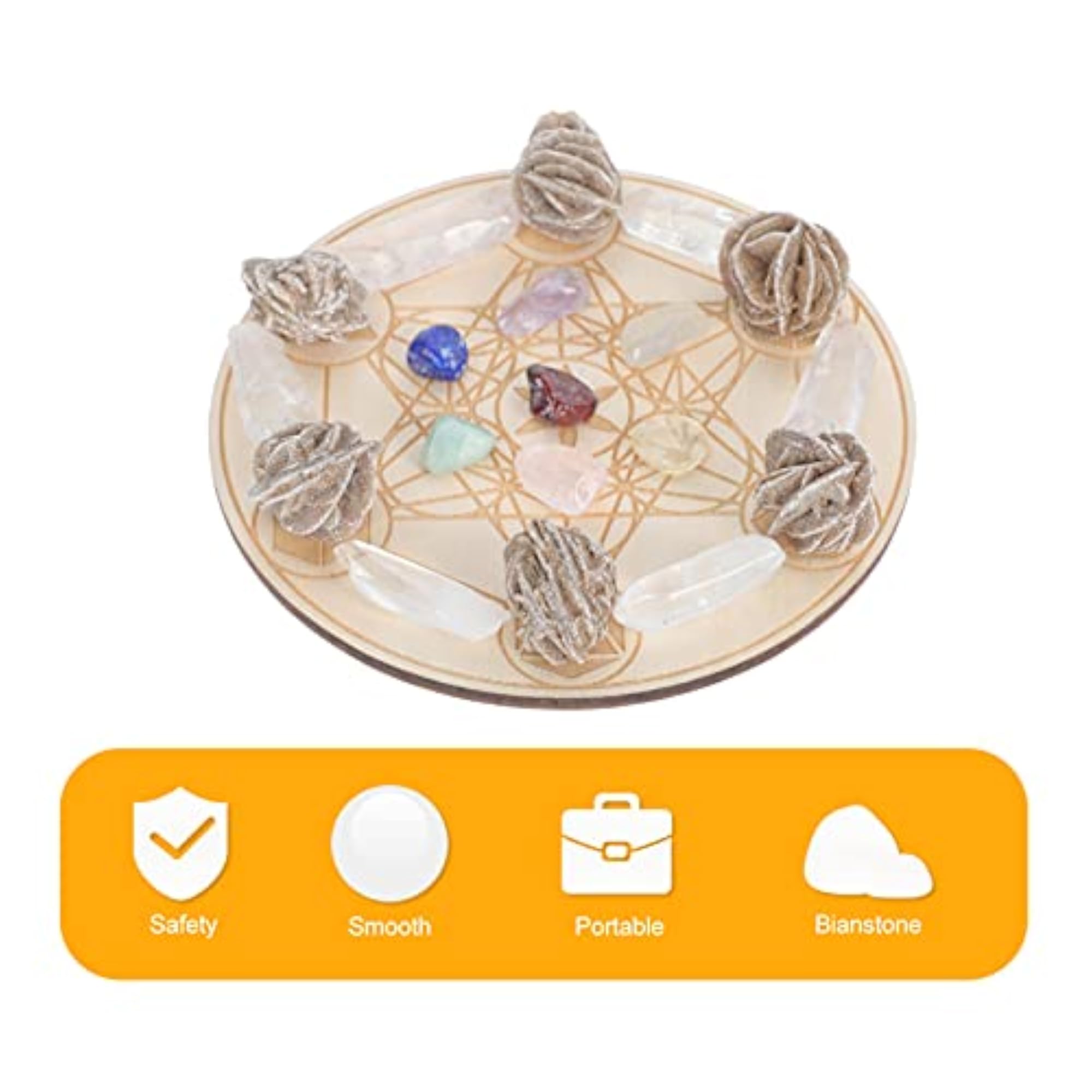 Gemstone Rose Decor Chakra Crystals Healing Stones Set