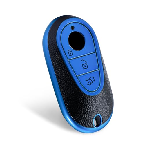 Coque de clé en cuir Mercedes bleu idée cadeau idéale pour conducteur Classe S G E 2023
