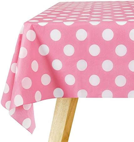 White Blue Dots Polka Plastic Tablecloth Cover 9x4.5ft (137x274cm) Rectangle Table Cloth Oilcloth Waterproof Stain-Resistant Xmas Birthday Wedding New Year Home Garden Party Table Decoration Supply