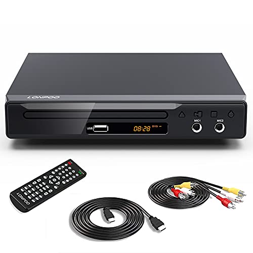 Kompakter DVD-Player für TV - HD DVD CD Player Codefree mit HDMI &RCA & SCART-Anschluss (LP-077DE)