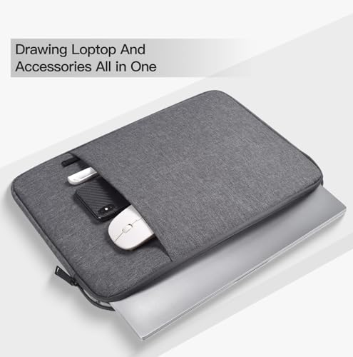 Image of 15.6 16 inch Laptop Case Sleeve for Dell 15 Laptop /16 Plus /Inspiron, Aspire Go 15 / Chromebook, Lenovo ideaPad /Yoga, Samsung Galaxy 16 Protective Carrying Computer Bag, Space Grey