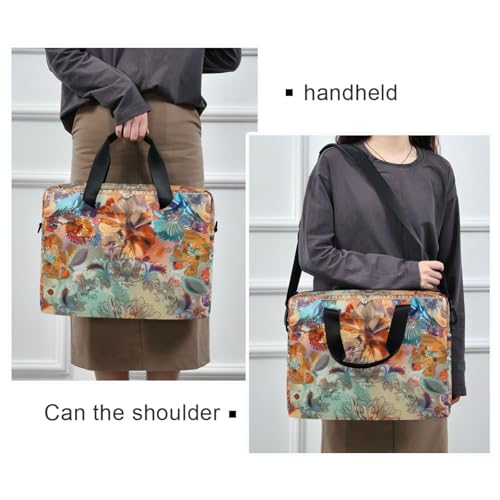 Maletín para portátil 15.6" marrón floral boho miniatura 2