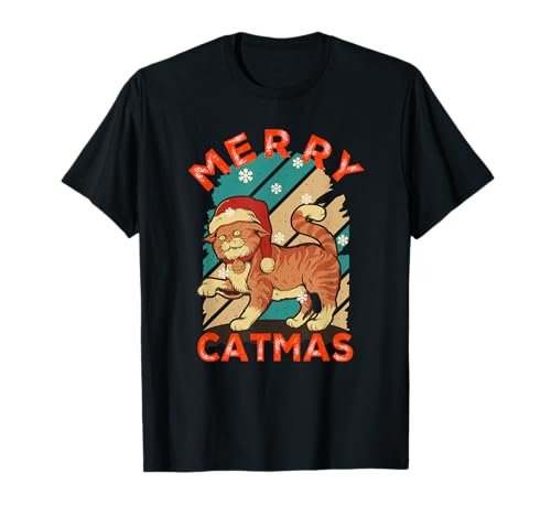 Chat Lover Cat Dad Cat Mom Christmas Merry Catmas Xmas Funny T-Shirt
