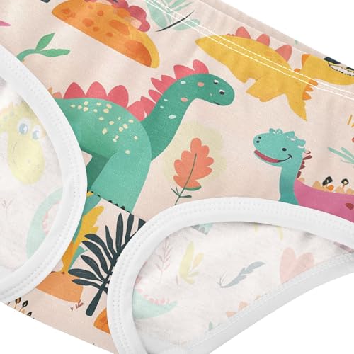 Wusikd Dinosaurs Girls' Underwear Cotton Fun Colored Girls Briefs Soft Toddler Underwear 2T4