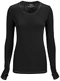 Cherokee Women's Infinity Long Sleeve Knit Underscrub Tee, Black, Small