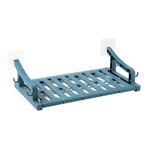 Improvingss No Drilling Wall MountedSteel Estante para baño, Barras con Ganchos