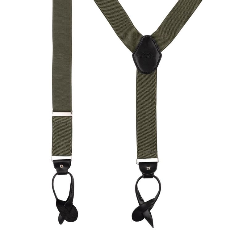 Image of The Tie Hub Button Suspenders for Men | Gentry Button-On Y-Back Elastic Braces | Adjustable 1.25 Inch | Formal Wedding