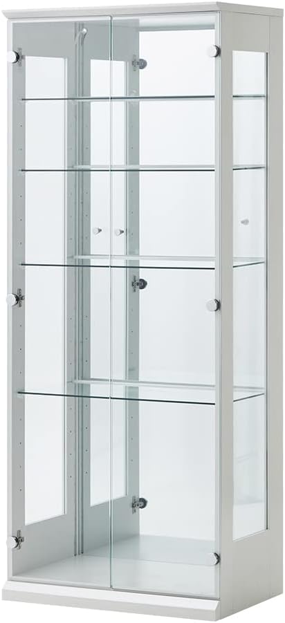 リコメン堂 コレクションラック キッド65 コレクションケース 奥深 完成品 幅65 高さ160 奥行42 セラミック調 木製 (ホ